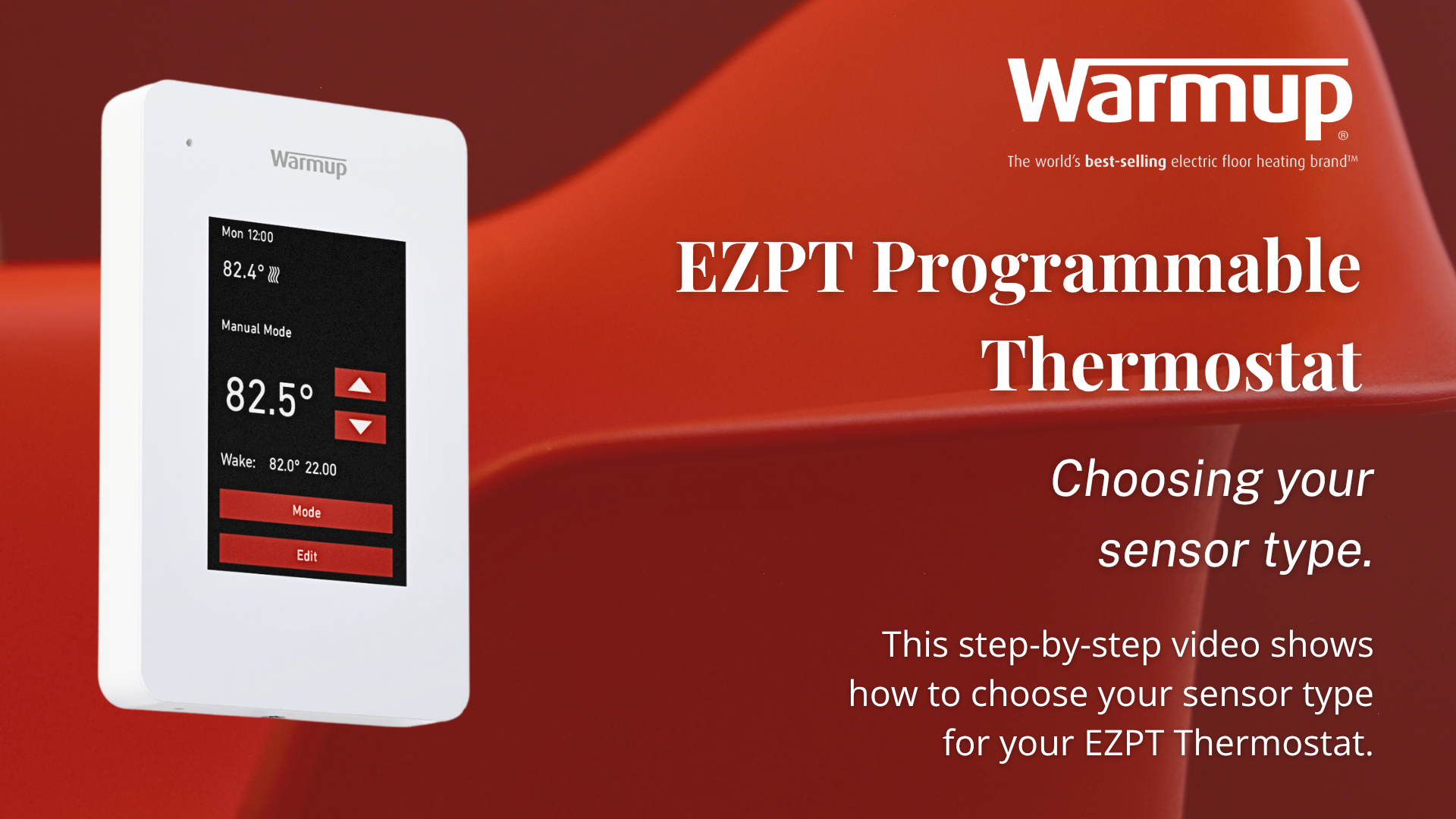 how to choose a sensor type on a Warmup EZPT Programmable Thermostat.