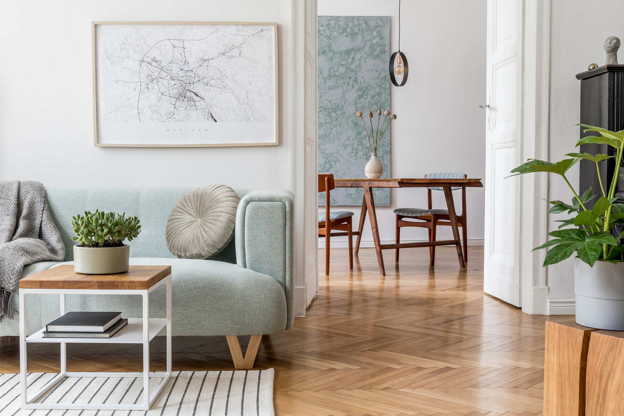 stylish Scandinavian living room, Warmup Knowledge Center